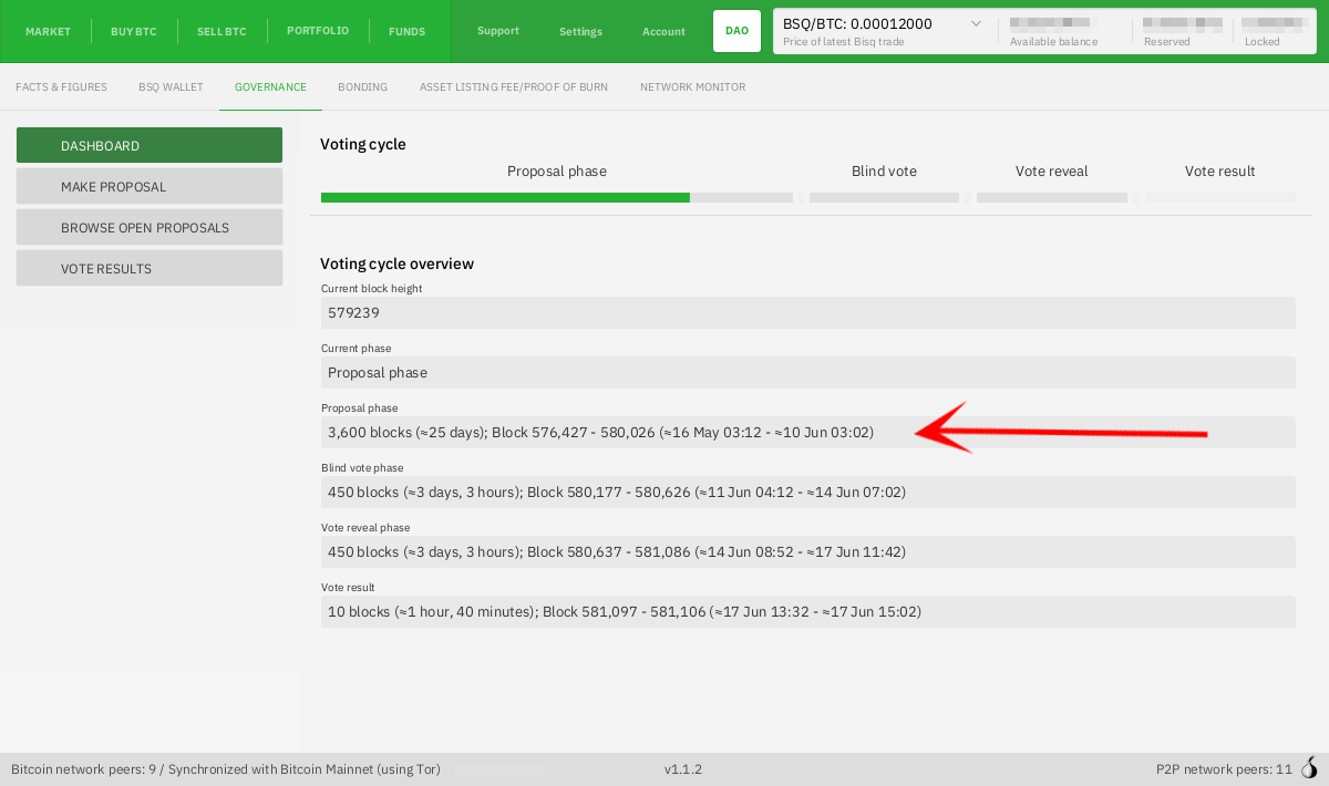 Estimated timeframe for Bisq DAO Cycle 2