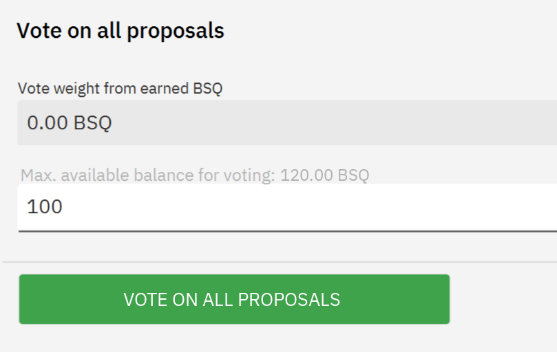 Select voting weight and submit all votes